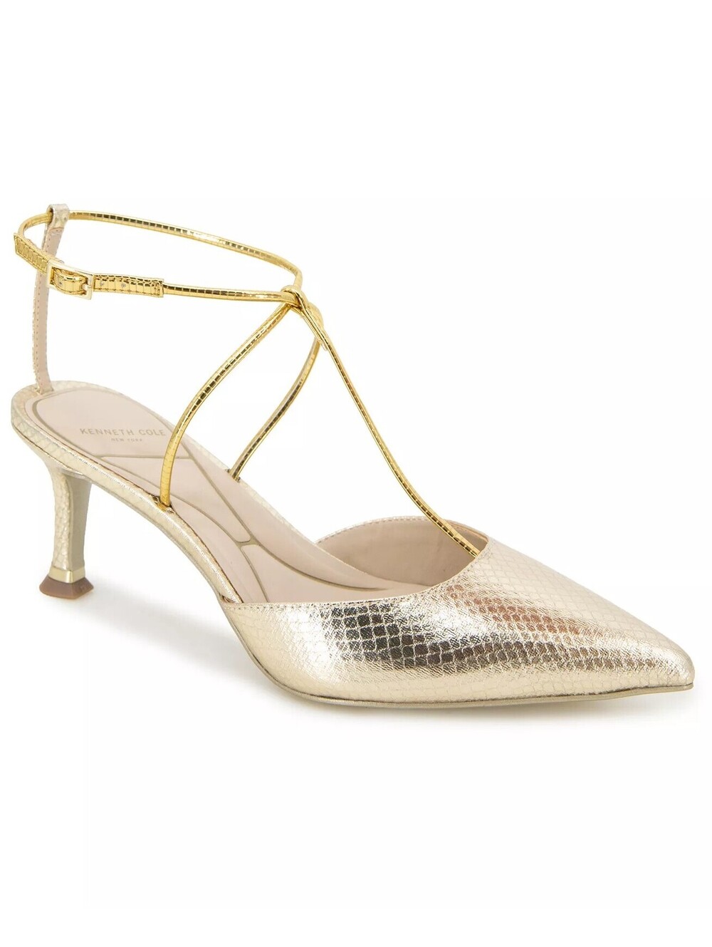 Kenneth Cole New York Womens Shoes Gold Snake 6.5M